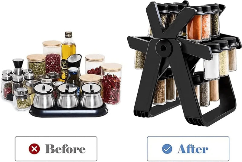 18-Jar Rotating Spice Rack | رف توابل دوّار بـ18 برطمانًا