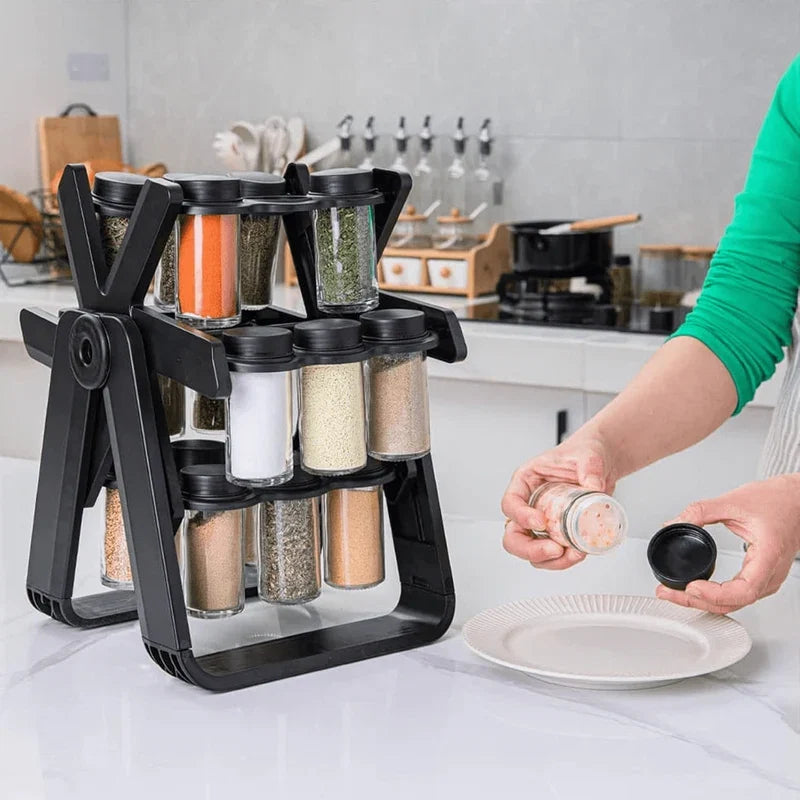 18-Jar Rotating Spice Rack | رف توابل دوّار بـ18 برطمانًا
